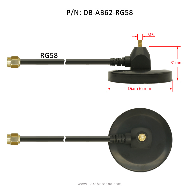 Base de montage magnétique pour antenne SMA DB-AB60-RG174